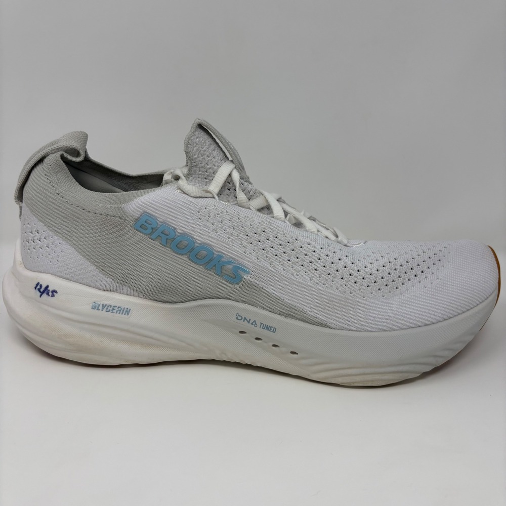 Brooks Glycerin 22 StealthFit Mens Size 12 White Running Shoes (1104481D106)